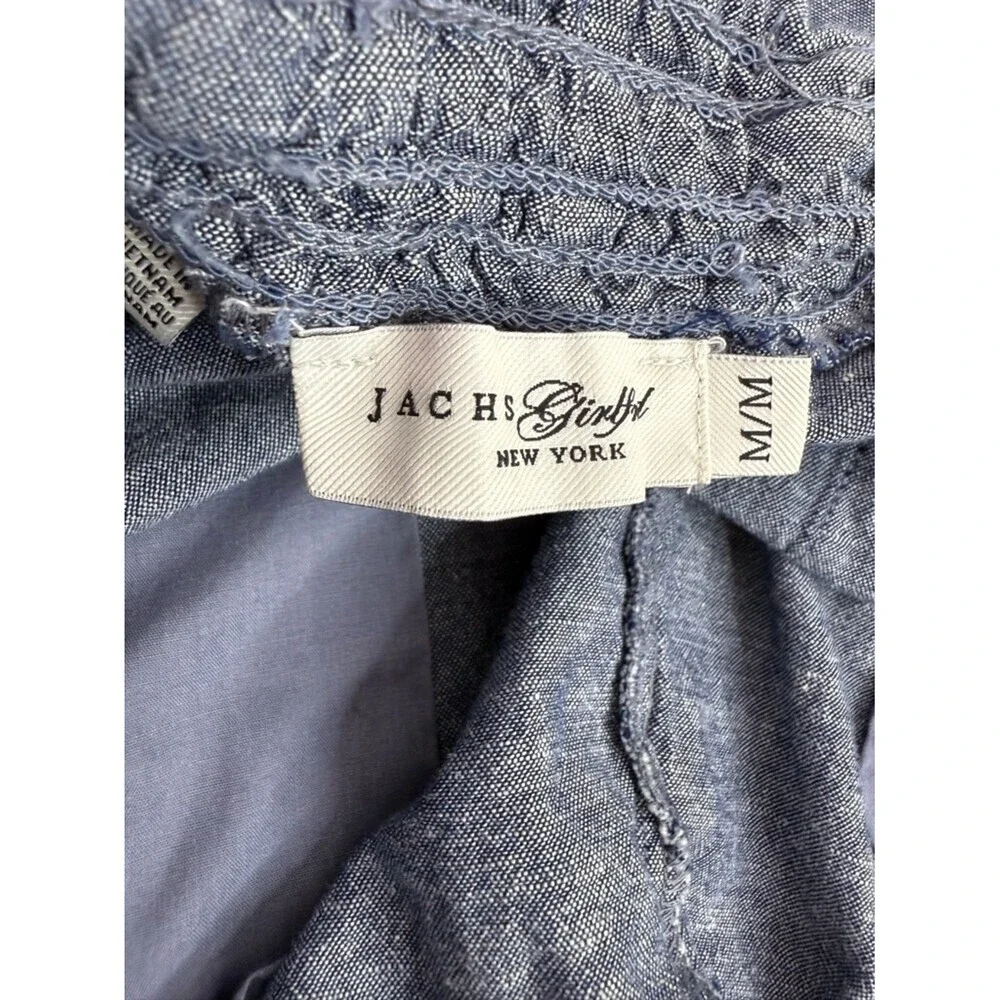 JACHS Girlfriend shorts blue navy Chambray Drawstring Shorts in Heather Navy